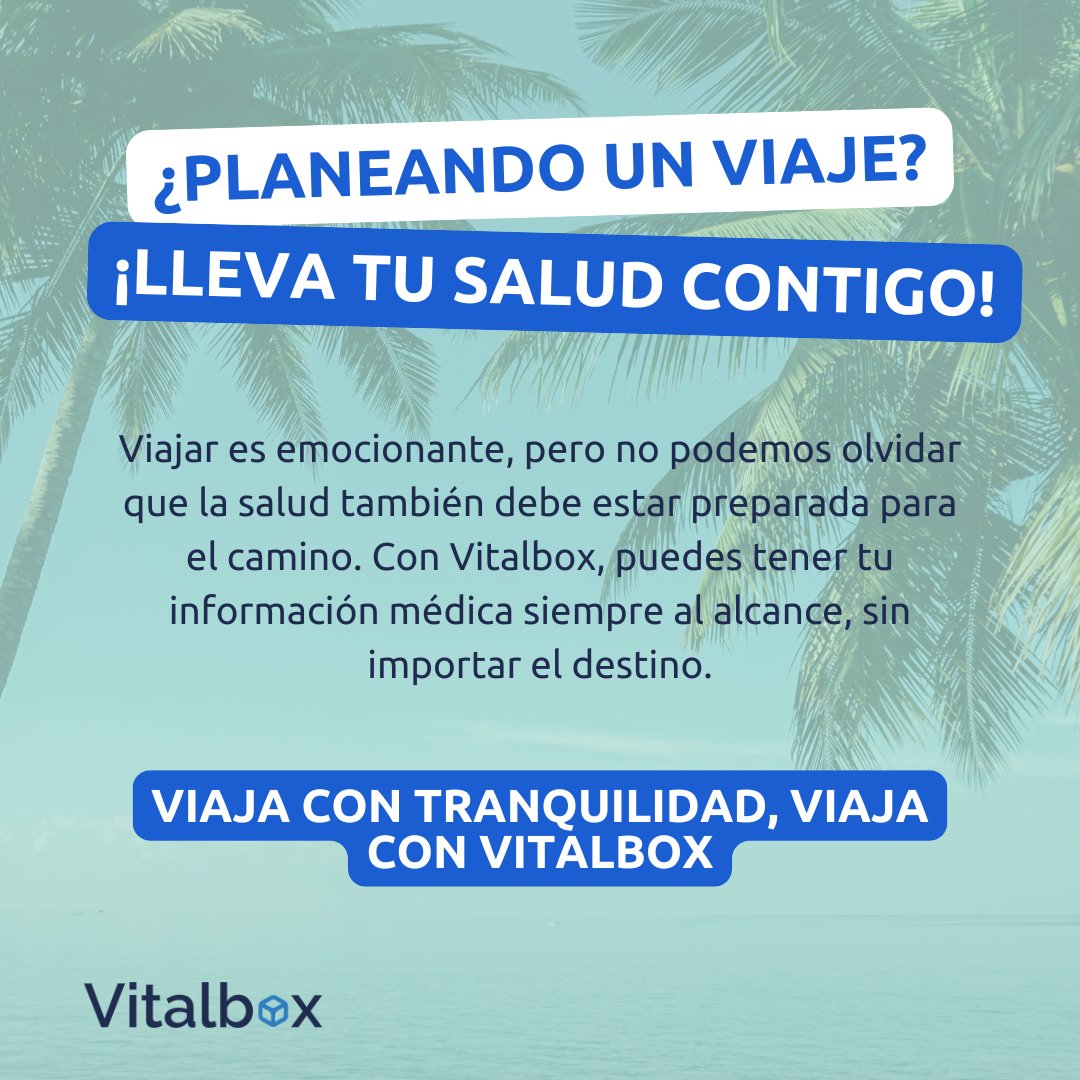 Vitalbox_'s tweet photo. 🌍✈️ ¡Tu salud siempre contigo, incluso cuando viajas! 🩺📱 Con Vitalbox, tienes toda tu información médica al alcance, estés donde estés. 🌟  

#ViajaSeguro #SaludEnTusManos #VitalboxApp https://t.co/u2BVAZZLlY