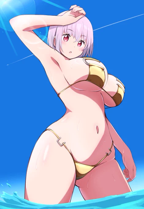 #今年も残りわずかなので今年一番伸びた絵を貼る #フロリダビキニ のアカネでした 