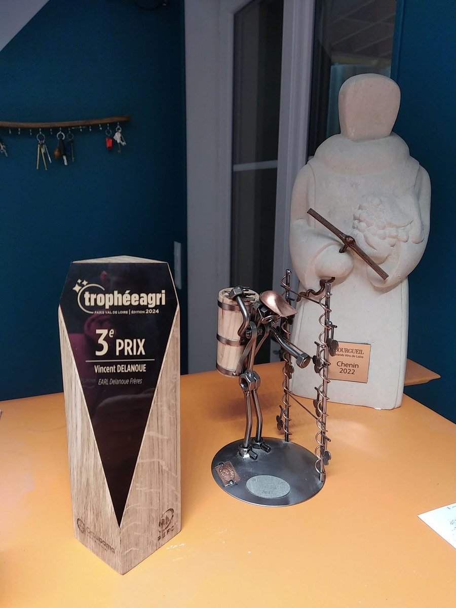 C'est avec plaisir que nous avons reçu le 3ème prix du TrophéeAgri de <a href="/GroupamaPVL/">Groupama Paris Val de Loire</a>
Merci à notre conseillère locale pour son partenariat.
Bravo à toute l'équipe de <a href="/DelanoueFreres/">Domaine de la Noiraie</a> de nous suivre dans nos délires.
Les Frangins Delanoue Just &amp; Phil.