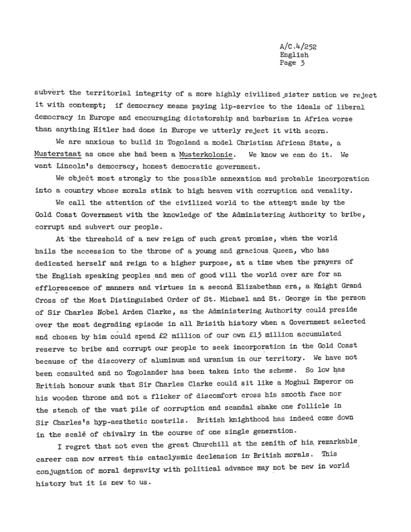 HSGF_WTL's tweet photo. @UNGeneva But ours was negotiated against us. Only the interest of Britain and Dr. Kwame Nkrumah was prioritized not even a thought was given to the report by Mr. Terazi one of the mission to Togoland nor the brilliant submission by Dr. R. Armattoe at the UN 4th committee. https://t.co/eLCDeuNJ6g
