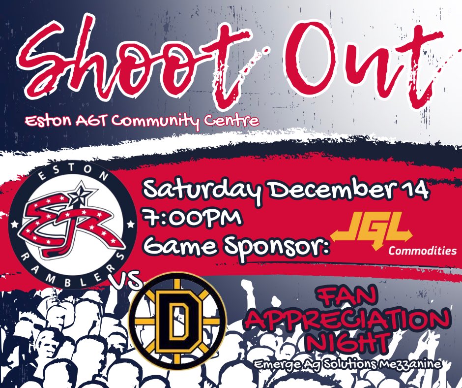 If you would like to place a bid on a player for the Calcutta shoot out, text Brynn at 306 402 7559. Join us after the game in the mezz for Fan Appreciation Night!