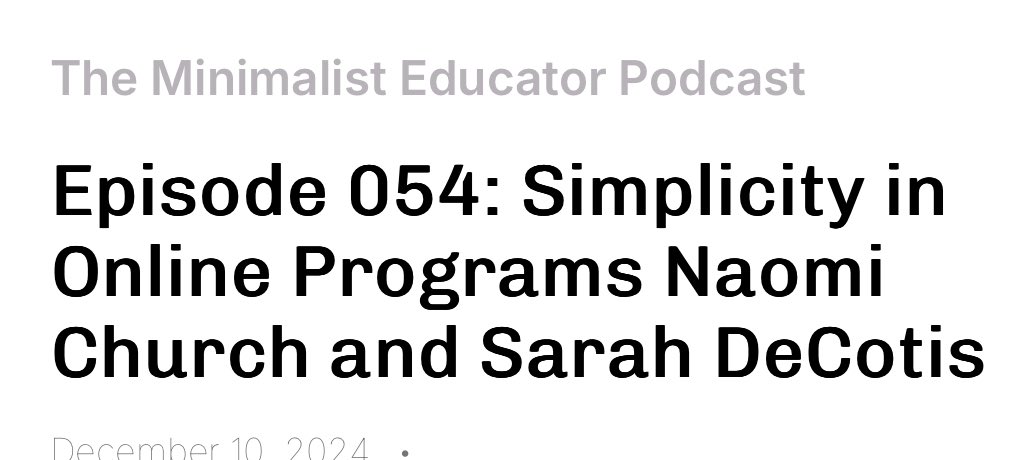 Less is more. Quality screen time matters. Good. Better. Best. Use a rigorous selection process to identify the best and let go of the rest. 

Check out this great conversation with Sarah DeCotis &amp; <a href="/GrowingMindsK12/">Naomi Church</a>!!

<a href="/AgeofLearning/">Age of Learning</a> 

#TransformLearning 

…imalisteducatorpodcast.buzzsprout.com/2189953/episod…
