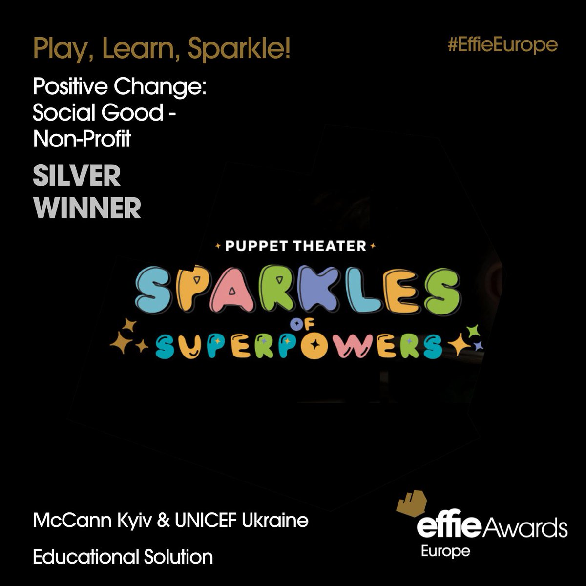 Effie Awards Europe (@effieeurope) on Twitter photo 🥈 Silver Award in Positive Change: Social Good - Non-Profit goes to McCann Kyiv for "Play, Learn, Sparkle!" (Client: <a href="/UNICEF_UA/">UNICEF Ukraine</a>). UNICEF's efforts ensured education sparkled, even in adversity. A beautiful and effective initiative! #EffieEurope 🥈 Silver Award in Positive Change: Social Good - Non-Profit goes to McCann Kyiv for "Play, Learn, Sparkle!" (Client: <a href="/UNICEF_UA/">UNICEF Ukraine</a>). UNICEF's efforts ensured education sparkled, even in adversity. A beautiful and effective initiative! #EffieEurope