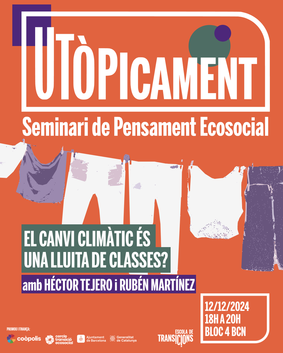 Eva Vilaseca (@evavilaseca) on Twitter photo El canvi climàtic és una lluita de classes? Els interessos de les classes populars i l'agenda ecologista estan enfrontats? L'ecologisme sense lluita de classes és jardineria?
Les respostes: demà a Utòpicament amb @htejero_ i <a href="/RubenMartinez/">Rubén Martínez Moreno | rubenmartinezm.bsky.social</a>
Veniu que molarà. Hi ha debat i ganes. El canvi climàtic és una lluita de classes? Els interessos de les classes populars i l'agenda ecologista estan enfrontats? L'ecologisme sense lluita de classes és jardineria?
Les respostes: demà a Utòpicament amb @htejero_ i <a href="/RubenMartinez/">Rubén Martínez Moreno | rubenmartinezm.bsky.social</a>
Veniu que molarà. Hi ha debat i ganes.
