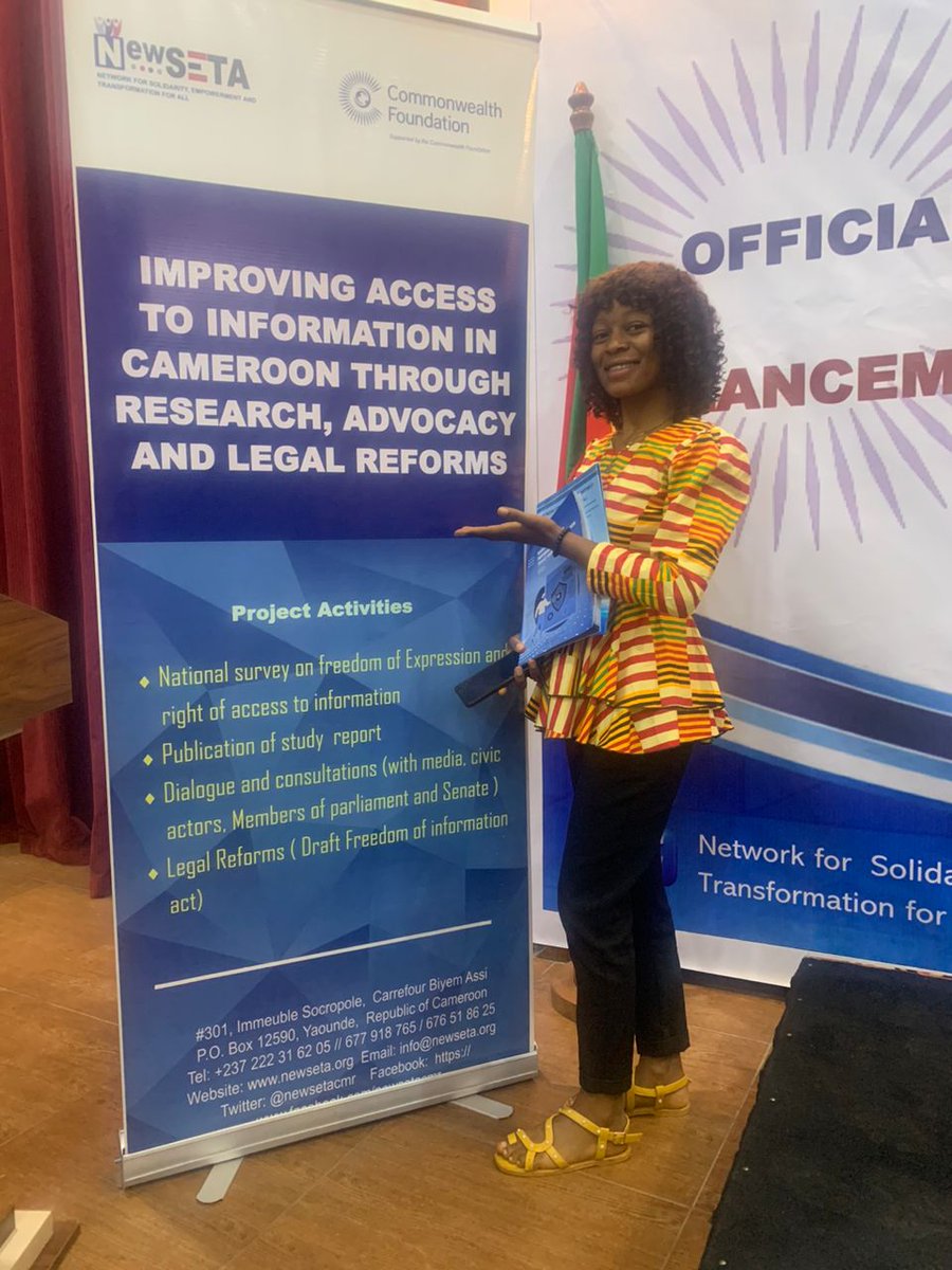 FPeculiar13805's tweet photo. Attended the official launching of #NewSETA report on access to information in Cameroon, funded by the @Commonwealth Foundation.
Let's continue to advocate for informed communities. https://t.co/yjCAbQlh0o