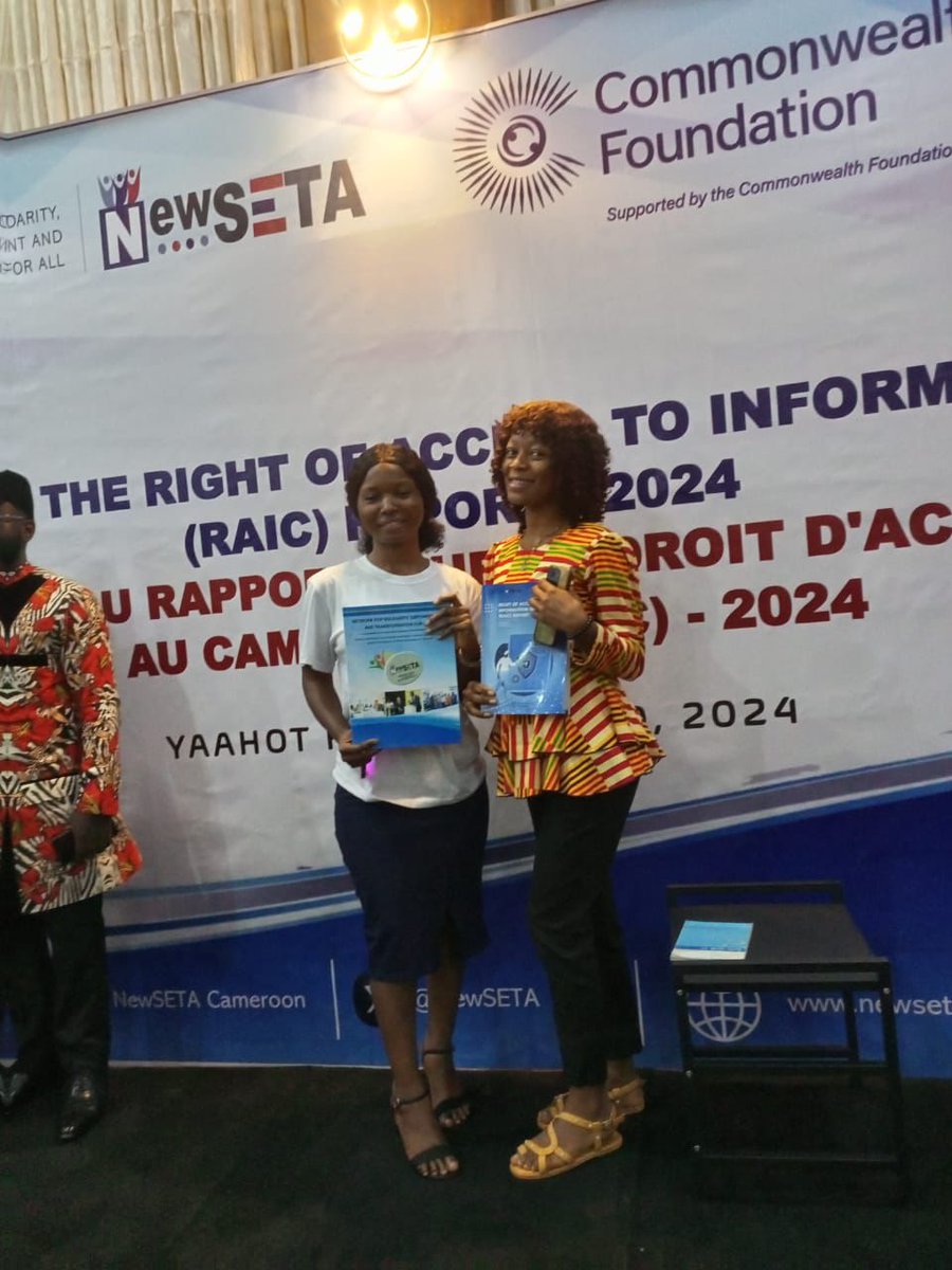 FPeculiar13805's tweet photo. Attended the official launching of #NewSETA report on access to information in Cameroon, funded by the @Commonwealth Foundation.
Let's continue to advocate for informed communities. https://t.co/yjCAbQlh0o