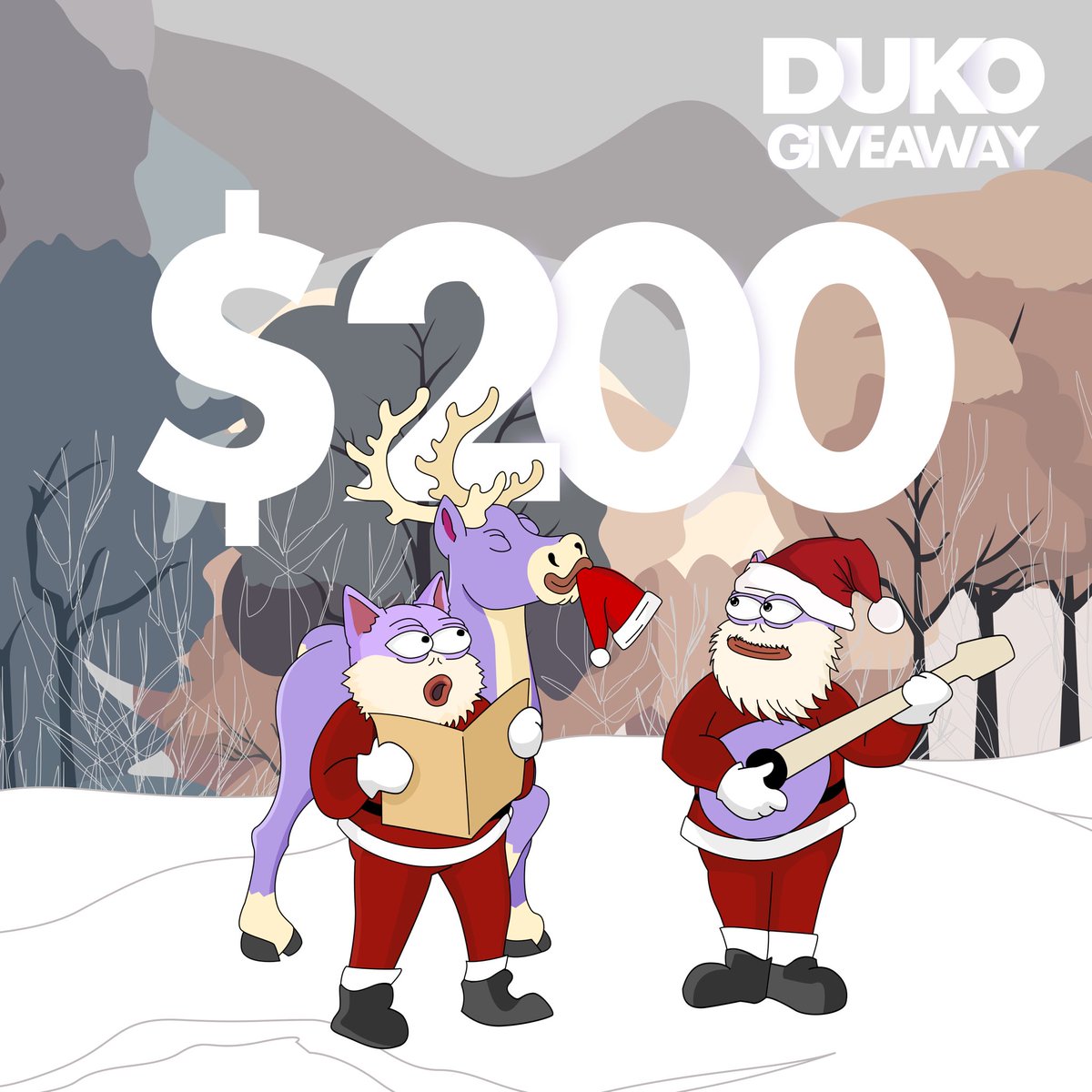 dukocoin's tweet photo. 11/25 GIVEAWAY EVERYDAY 💜🐶

#DUKOCHRISTMAS is here!

Want to win $200 in $DUKO? Here’s how to enter:

1️⃣ Like this tweet
2️⃣ Retweet
3️⃣ Tag 3 real crypto friends in the comments with $DUKO tag (at least 3 friends must reply).

No limits on entries! Tag as many friends as you want (different friends from outside the community).

🏆 We’ll pick a winner from qualifying entries! 

📢 Turn on notifications so you don’t miss