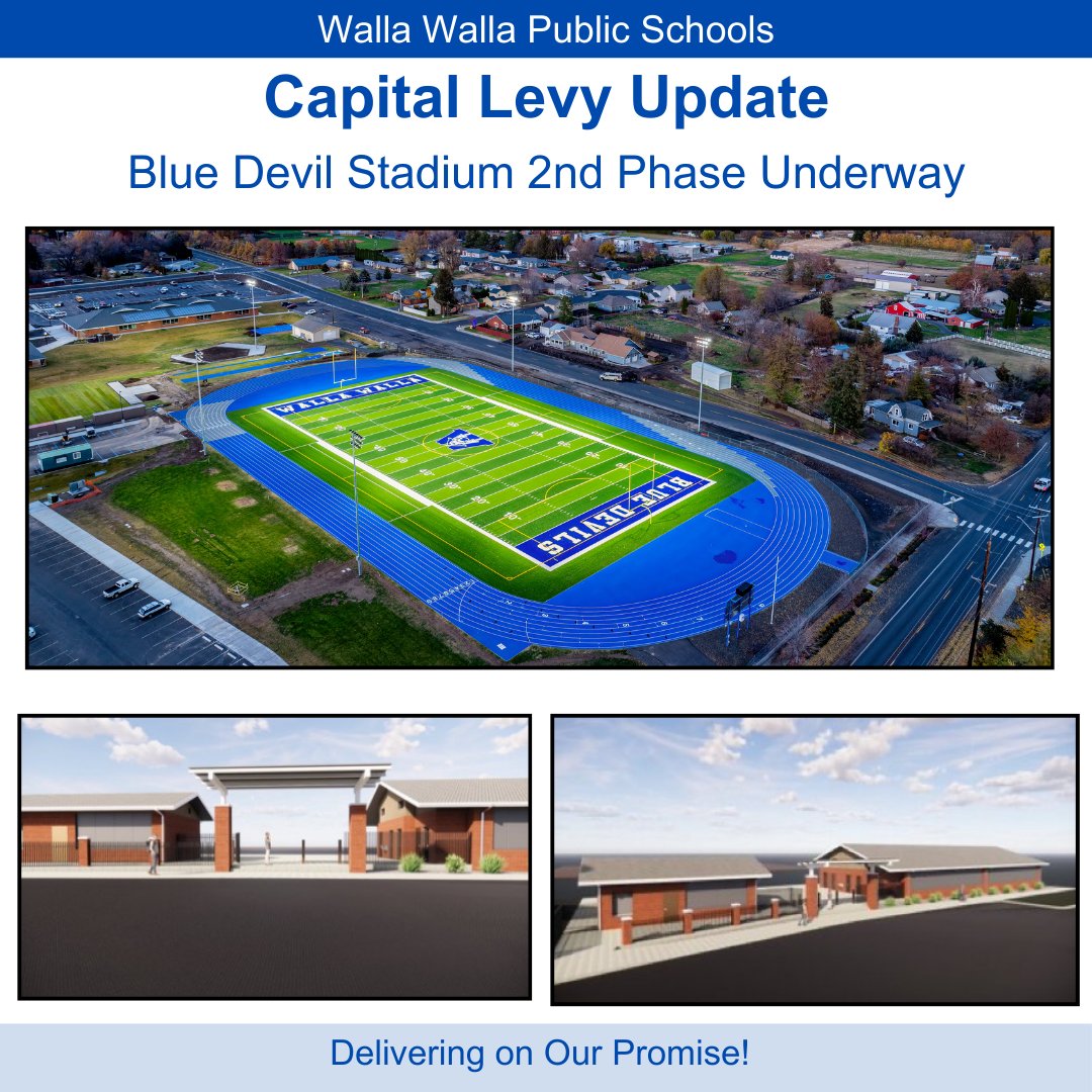 Exciting Progress at Blue Devil Stadium! Work has officially begun on the last phase of Blue Devil Stadium, made possible by our historic Capital Levy. New grandstands, concessions, restrooms, field house &amp; site amenities. Go check it out! #ThankYouVoters #DeliveringOnOurPromise