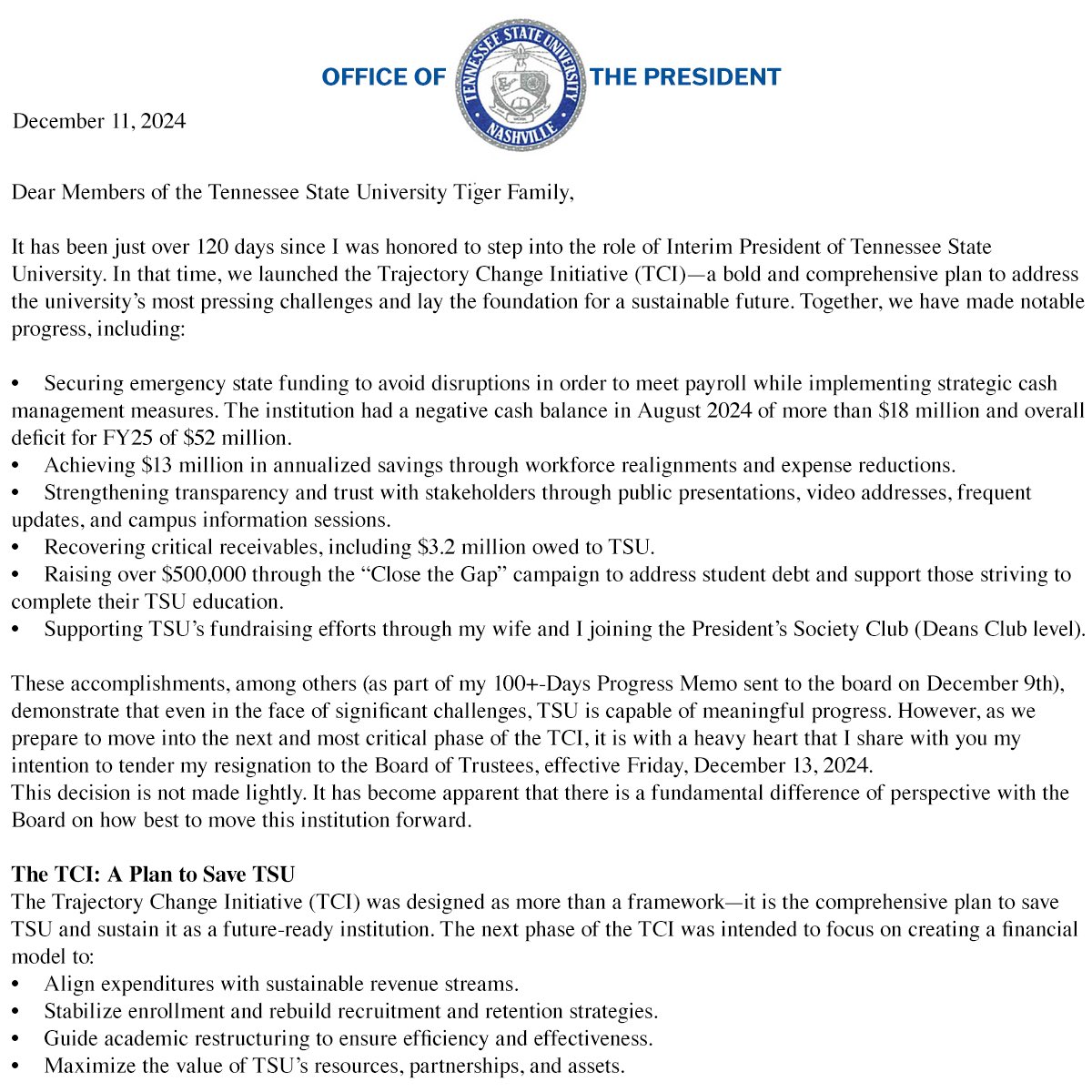 Tennessee State University tweet media