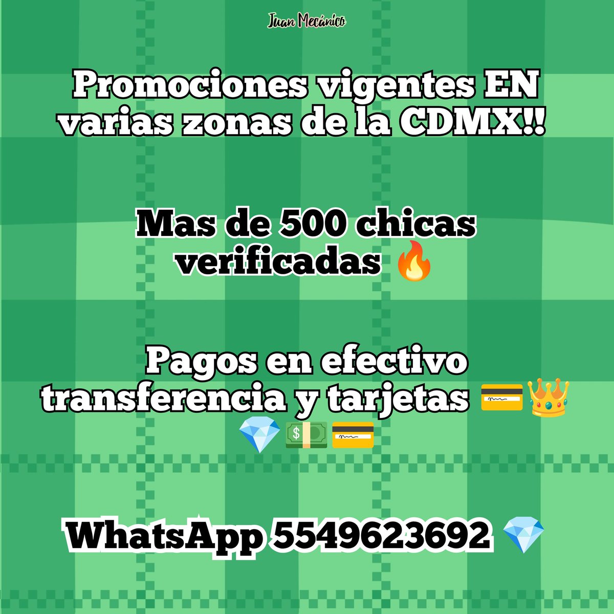 Checale mi bro
Ya salieron varias chavas bien buenas a trabajar y a dar sentones de los sabrosos 🍑💦🤤
Mandame WhatsApp 5549623692