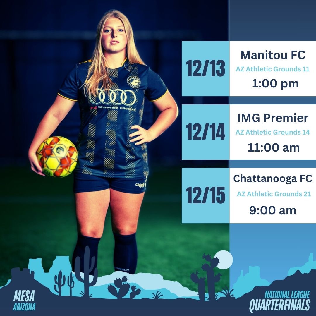 Excited to be in Mesa, AZ this weekend for the National League Quarterfinals with Alliance FC E64RL! Come watch some top tier U19 girls games!
