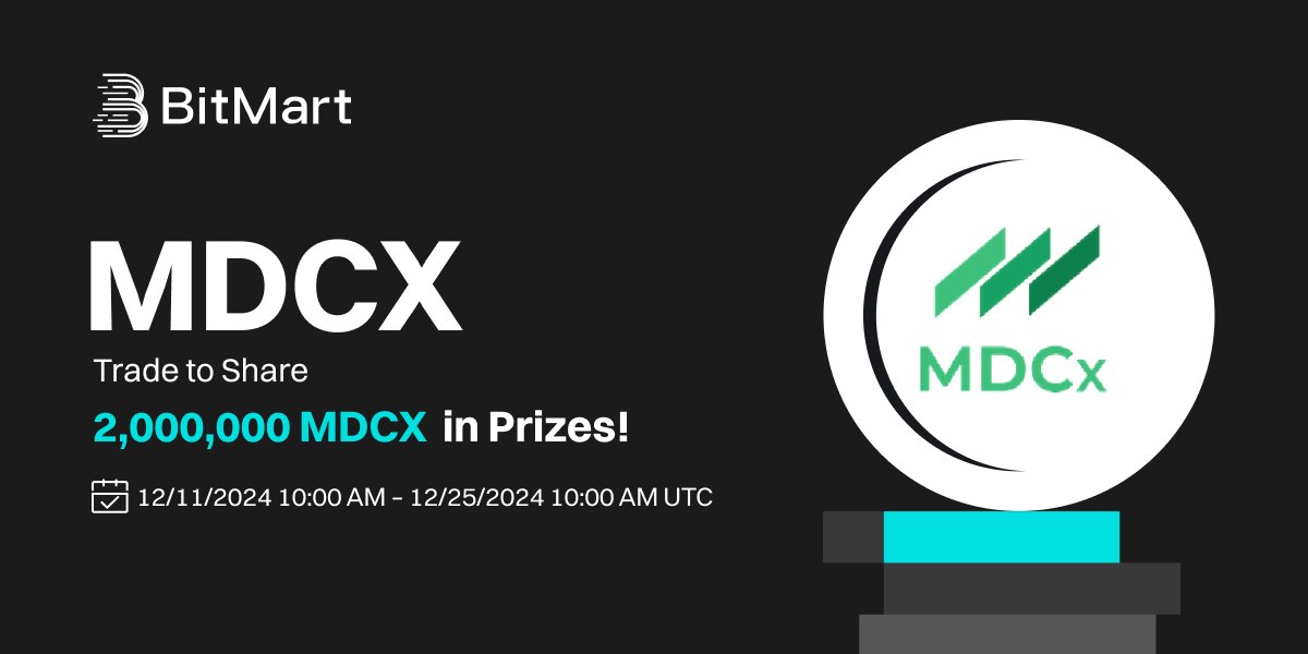 BitMart_DE's tweet photo. 📢 Zur Feier der Listung von #MDCX @MDCxFinance
 , wir verschenken 2.000.000 MDCX in unserem Trade to Share-Event!

🤩Trade to Share – 2.000.000 MDCX-Gewinnspiel!

🔗 Details: https://t.co/UUXKWLArAo

Registrieren 👉 https://t.co/ZO43iOT8A3

#BitMart #CryptoGiveaway https://t.co/V8wDTXA4IQ