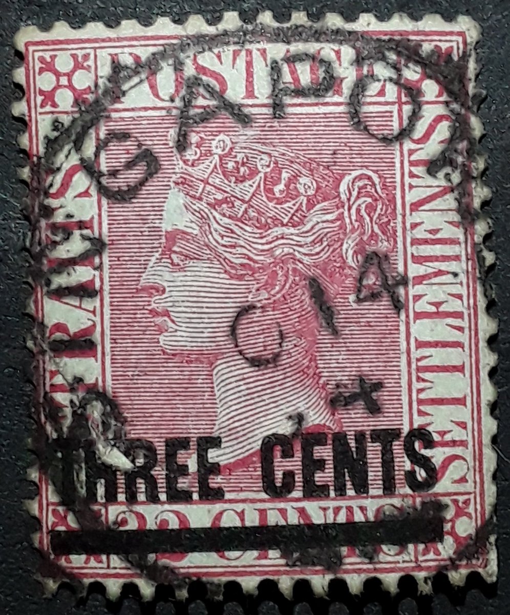 1885 #StraitsSettlements issue today for #StampDaily. Lots of overprints around this time and a classic #QV #definitive. #philately #philatelie #stamps #timbres #briefmarken #sellos #frimærker #used