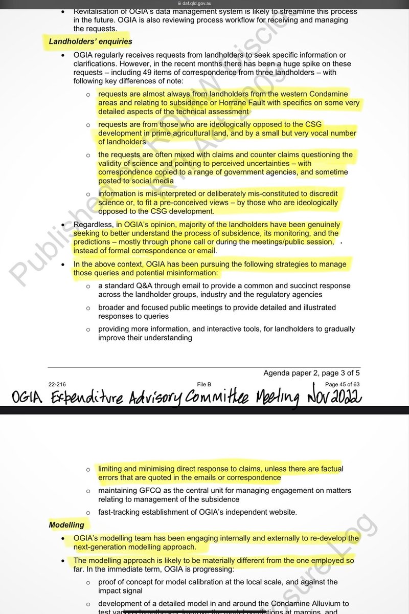 Disgraceful that Public Servants in the Qld Office of Groundwater Impact Assessment label farmers facing real, tangible impacts on their livelihoods and the sustainability of their farms due to their farms sinking from coal seam gas mining as ‘ideologically opposed’ to CSG mining