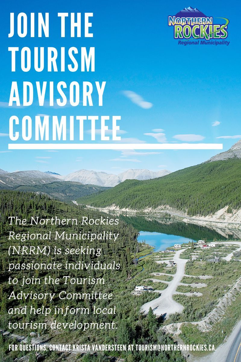 🏞️  Join the Tourism Advisory Committee! 🏕️ 

The NRRM is seeking individuals to join the Tourism Advisory Committee &amp; help inform local tourism development.

📝 Learn more and Apply: buff.ly/3BBvxnE 

For questions, Krista Vandersteen at tourism@northernrockies.ca.