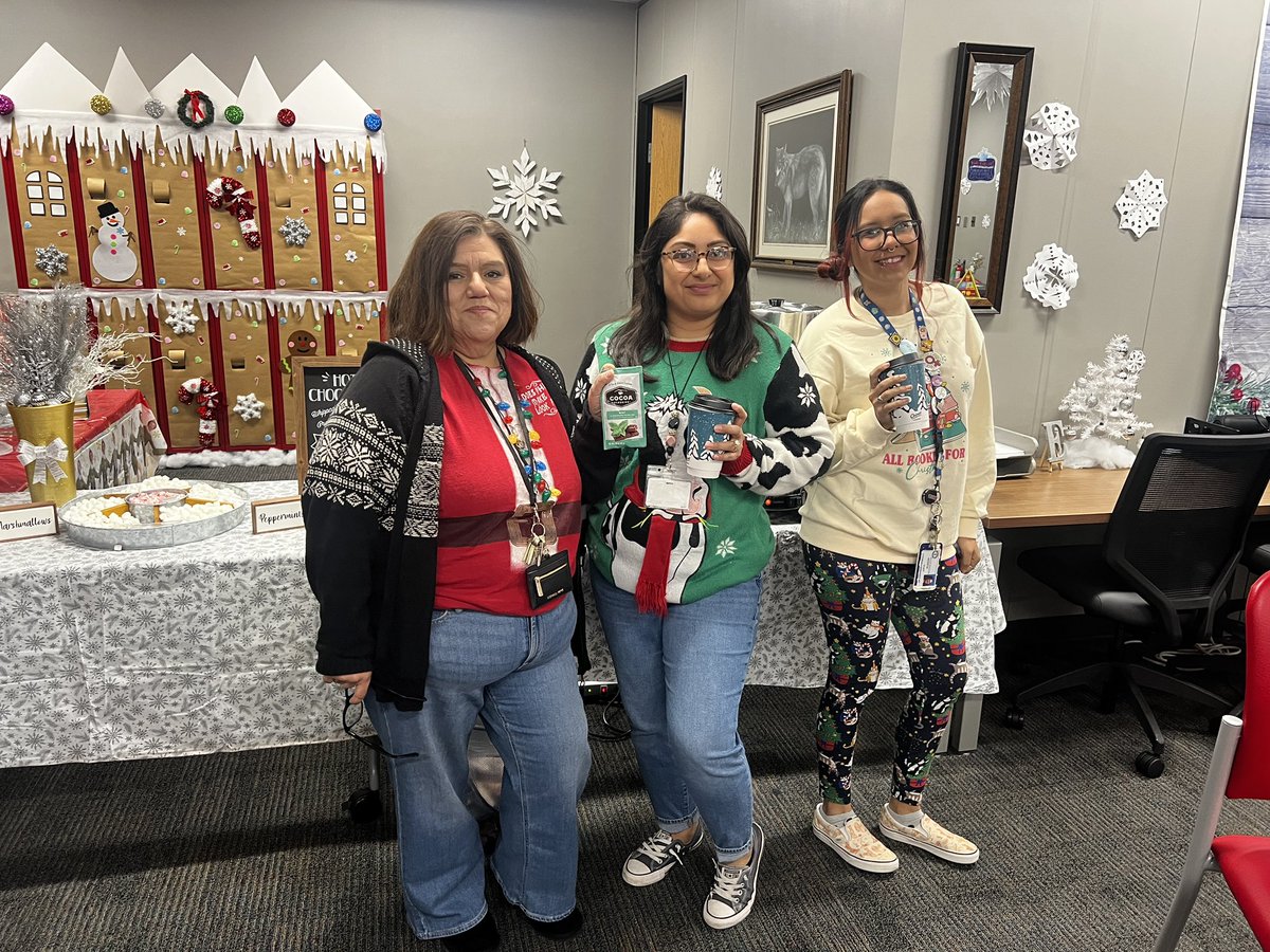 Erin Slavik (@erinhilbig1) on Twitter photo On the 5th day of Christmas we wore ugly sweaters and enjoyed a hot cocoa bar! <a href="/jmtz10403/">Jose Martinez</a> <a href="/langhamcreekhs/">Langham Creek High</a> On the 5th day of Christmas we wore ugly sweaters and enjoyed a hot cocoa bar! <a href="/jmtz10403/">Jose Martinez</a> <a href="/langhamcreekhs/">Langham Creek High</a>