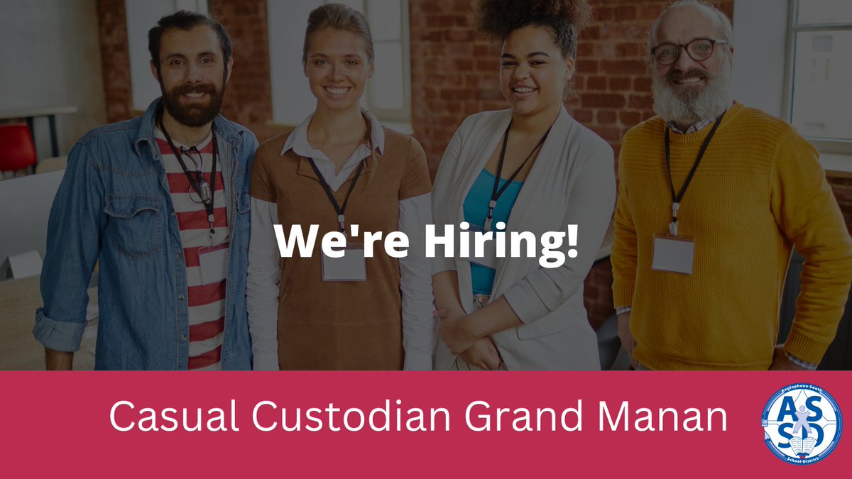 We're seeking casual custodians, particularly on Grand Manan. See our Employment page for opportunities to join us: secure1.nbed.nb.ca/sites/ASD-S/Pa…