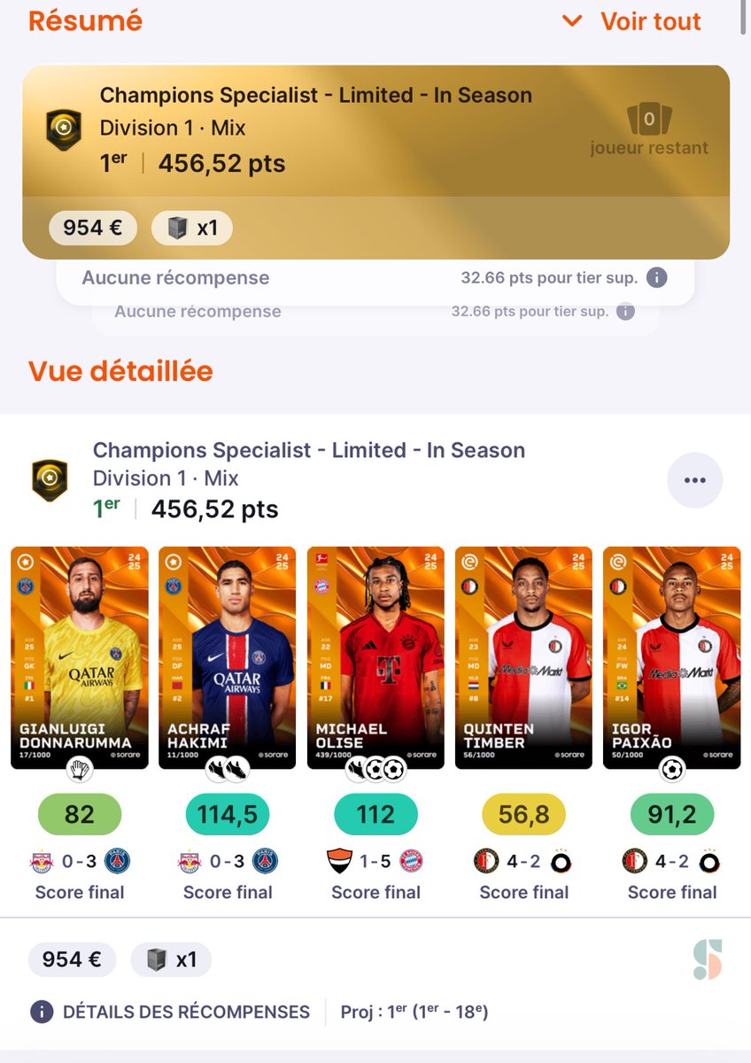 QTNSorare's tweet image. On ne va crier victoire trop tôt. On sait qu’avec les recalculs d’opta tout est possible mais que c’est beau ! 🥹🤩

On va espérer fort que ça tienne jusqu’à vendredi soir 🍀🎅🏼

#Sorare