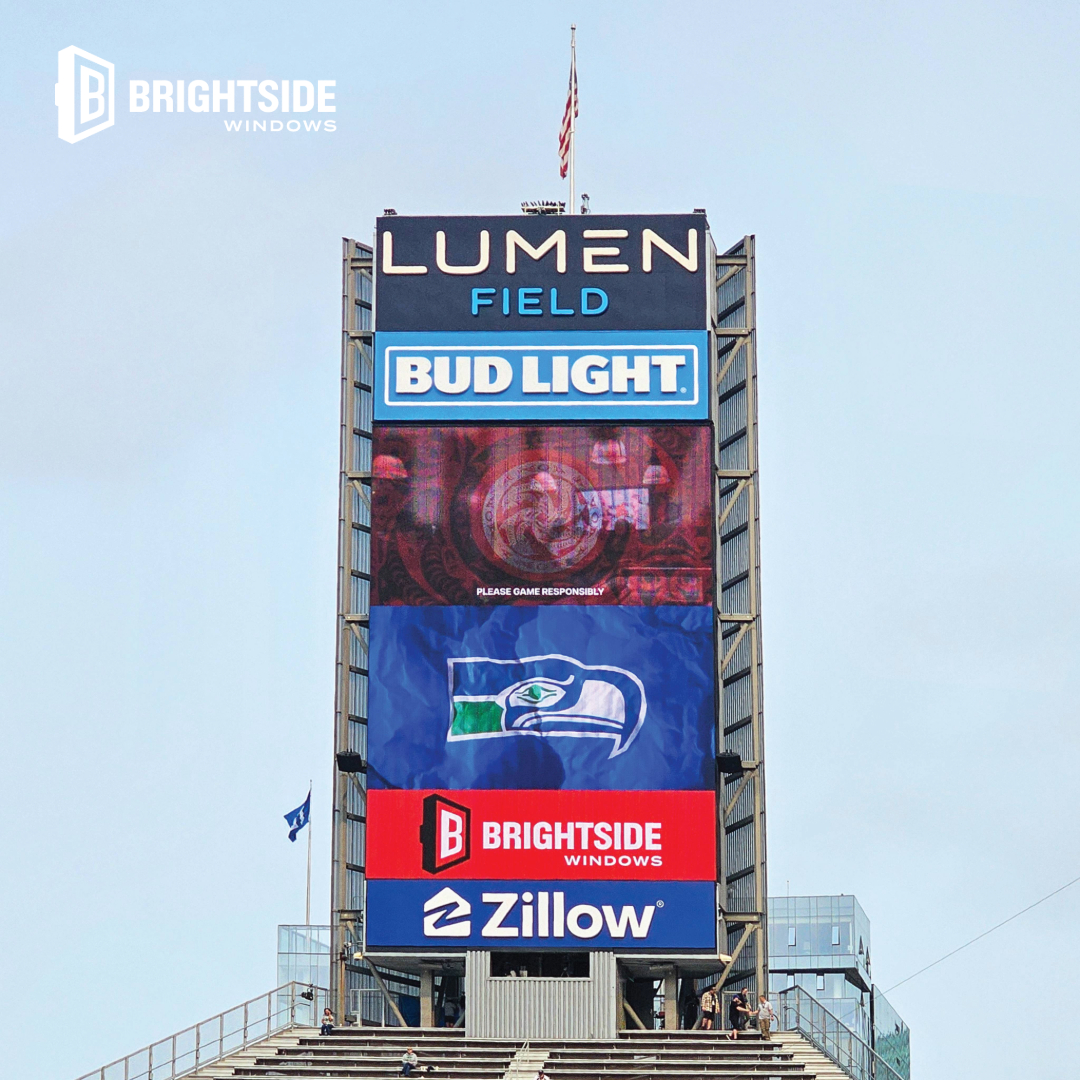 Seeing our logo up at Lumen Field is a proud moment for Brightside Windows! 🏈💪 We’re thrilled to be part of the energy and passion that fuels every Seahawks game day. Let’s keep shining together! 🌟

#BrightsideWindows #LumenField #SeattleSeahawks #GoHawks #GameDayEnergy
