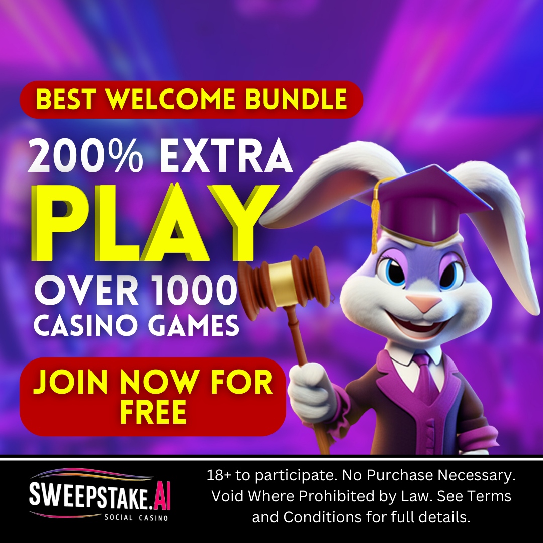 SweepstakeAI's tweet image. Get a 200% extra bonus with the Best Welcome Bundle when you join today! Play for fun, explore thrilling games, and enjoy the excitement—all with no purchase necessary. 🌟

#sweepstakegames #playforfun #freegamingfun #socialsweepstakes #welcomebonus