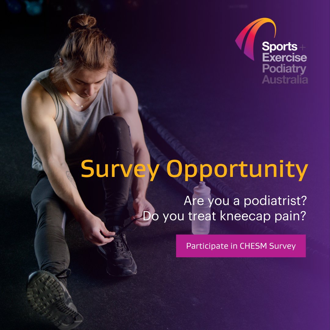 Are you a podiatrist that manages kneecap pain (i.e. patellofemoral pain)? 🔍

Researchers at <a href="/CHESM_unimelb/">CHESM</a> want to hear about your footwear beliefs in a short, 10 question survey. 

Eligible participants will go into the draw to win a $50 gift voucher.

redcap.link/ra0swm5w