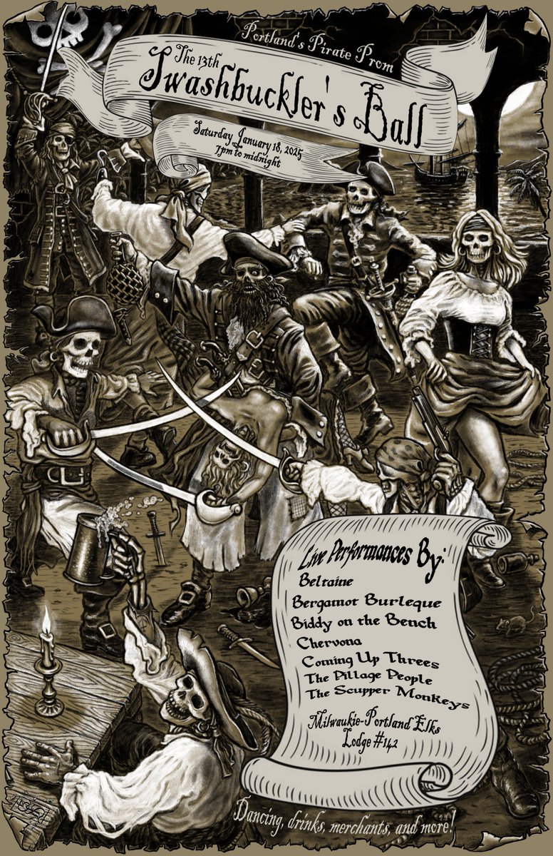 WIN TICKETS to Portland's Pirate Prom The Swashbuckler's Ball on January 18 in Milwaukie featuring Beltaine, Bergamot Burlesque, Chervona, Biddy on the Bench &amp; More! ----&gt; pdxpipeline.com/e9zp