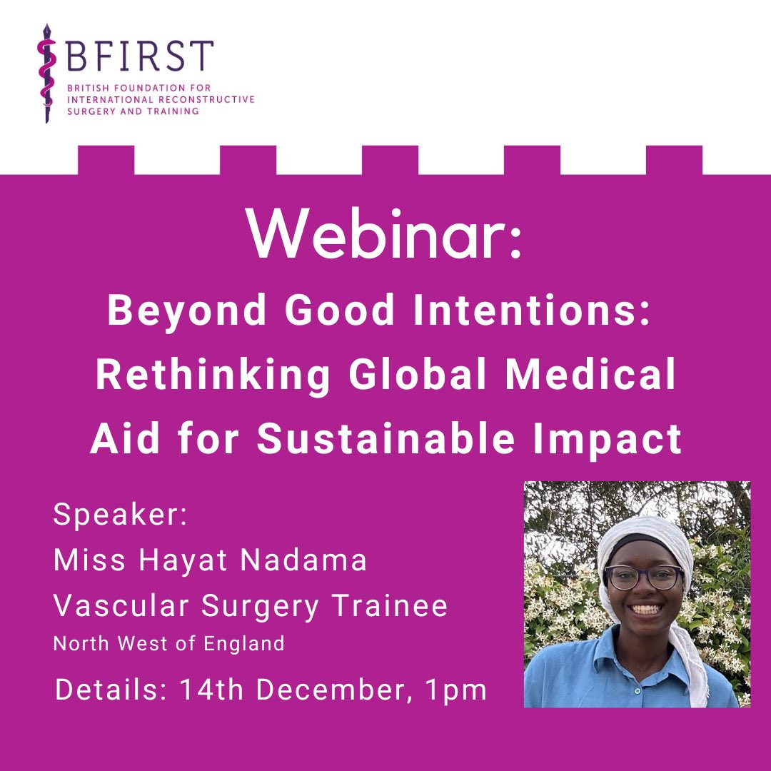BFIRSTrainees (@bfirst_trainees) on Twitter photo Join us this Saturday as Miss Hayat Nadama delivers the webinar "Beyond Good Intentions: Rethinking Global Medical Aid for sustainable Impact". 
Register at: us06web.zoom.us/webinar/regist… Join us this Saturday as Miss Hayat Nadama delivers the webinar "Beyond Good Intentions: Rethinking Global Medical Aid for sustainable Impact". 
Register at: us06web.zoom.us/webinar/regist…
