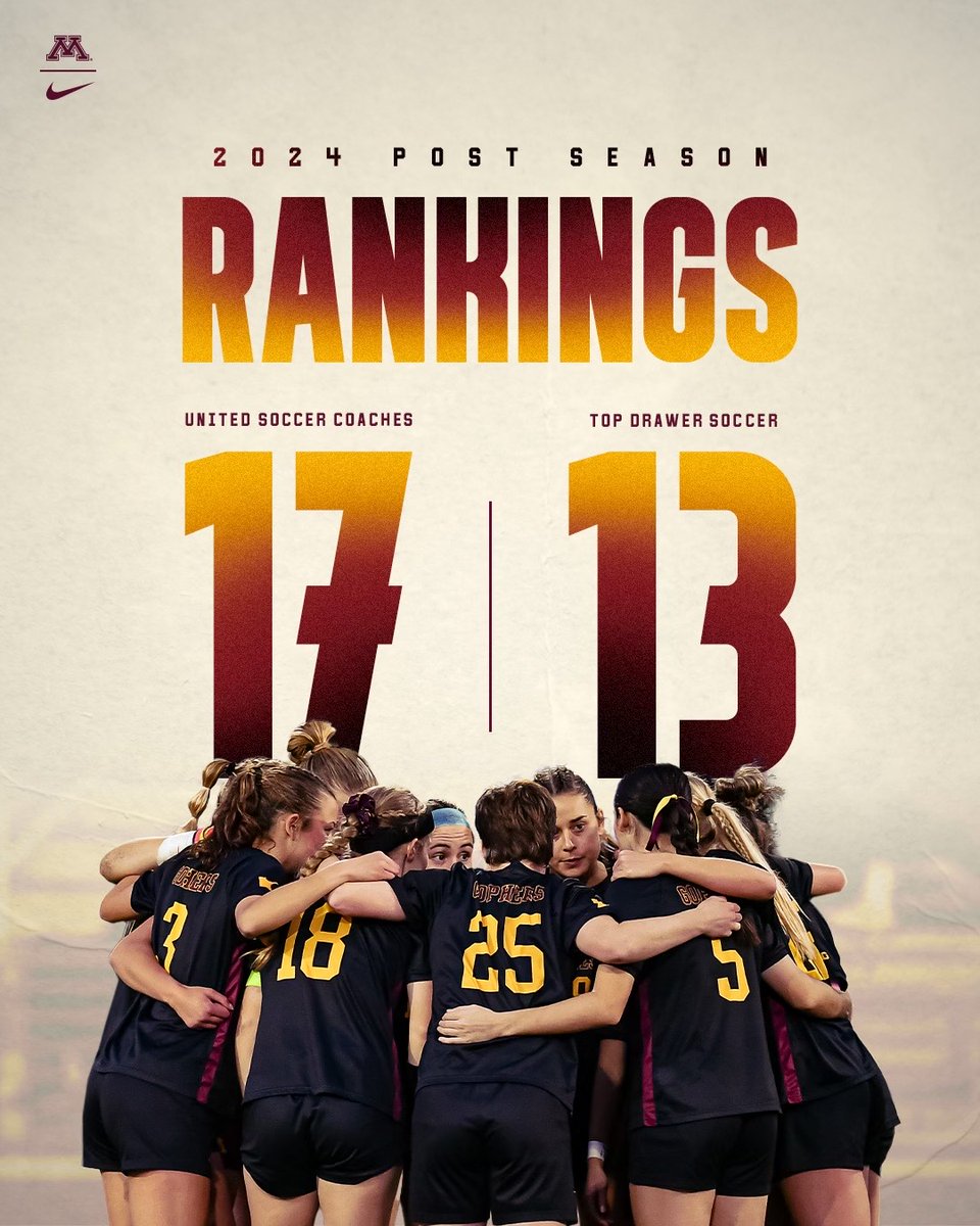 Minnesota Soccer (@gophersoccer) on Twitter photo Ending the year seated in the <a href="/UnitedCoaches/">United Soccer Coaches</a> & <a href="/TopDrawerSoccer/">TopDrawerSoccer</a> Top 25!
#ThisIsHome | #Gophers〽️ Ending the year seated in the <a href="/UnitedCoaches/">United Soccer Coaches</a> & <a href="/TopDrawerSoccer/">TopDrawerSoccer</a> Top 25!
#ThisIsHome | #Gophers〽️