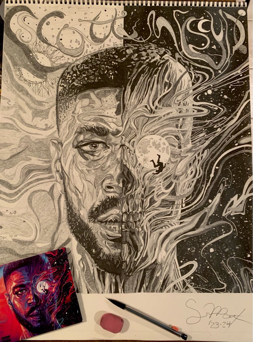 SethMaxson23's tweet photo. @KiDCuDi my brother Sean drew this, thought i would share it with u for the album anniversary today https://t.co/4H1r4VDGUe
