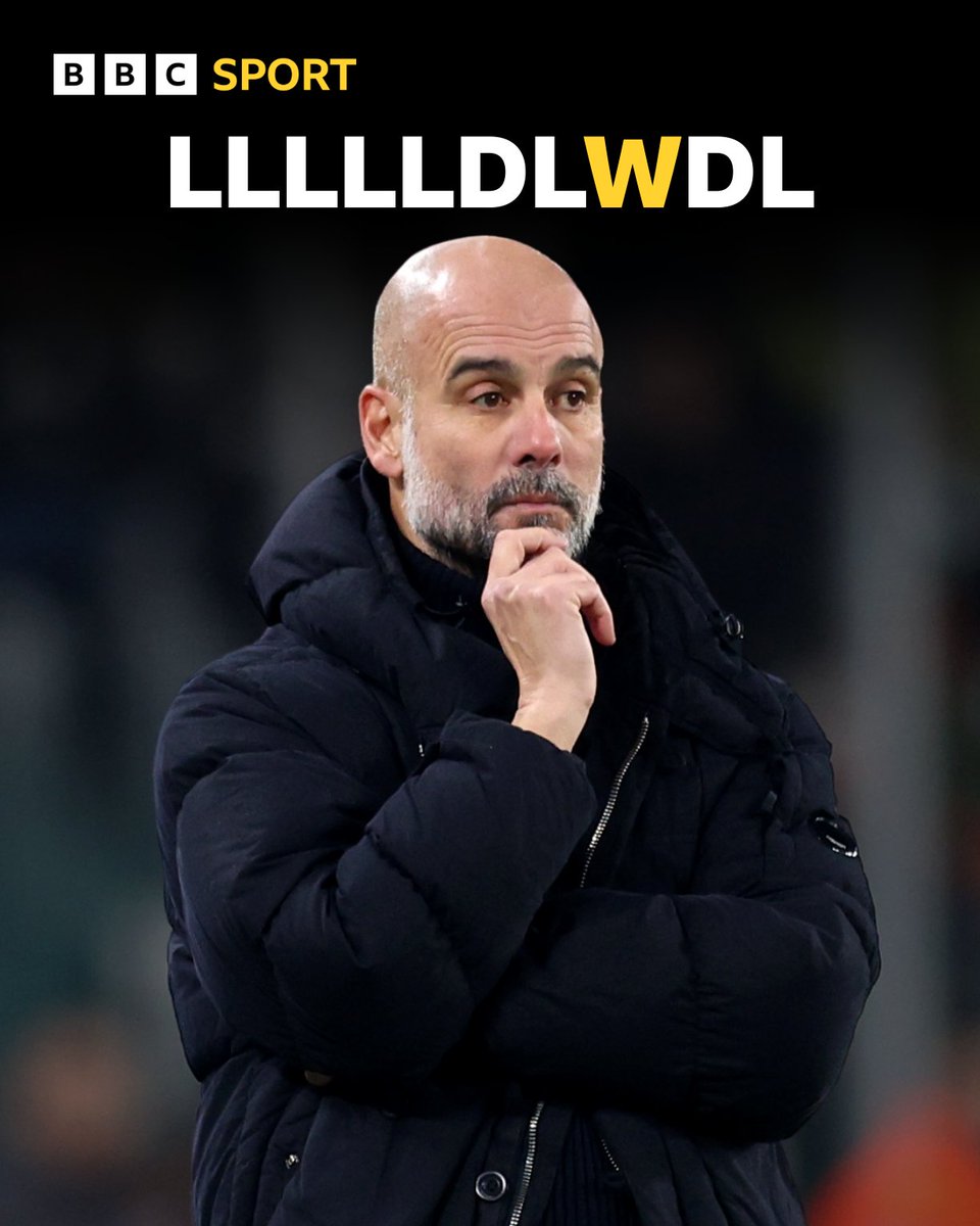 BBCSport's tweet photo. Man City's last 10 games in all competitions... https://t.co/vuJBkY0Ya5