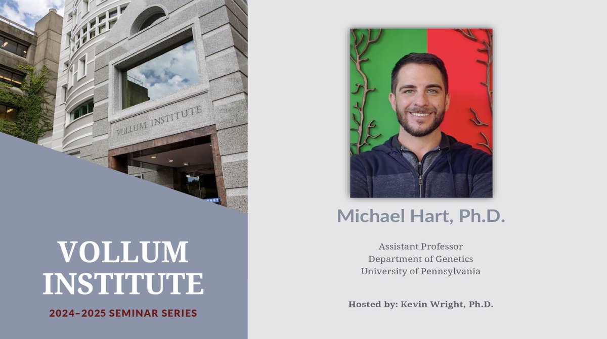 Vollum Seminar Series continues Thursday (12/12) with Dr Michael Hart presenting "Autism-associated genes regulate GABA neuron remodeling and behavioral plasticity in C. elegans" at noon in M1441 of the Vollum. Login &amp; stream from link on our site: bit.ly/4dXx9pc #Autism