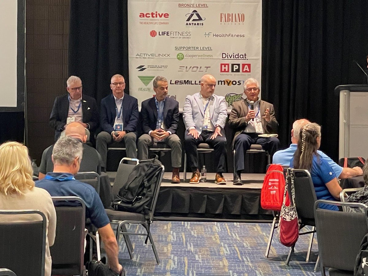 CooperAerobics's tweet photo. #CooperWellness Strategies' VP, David Evans, (far Ryan) served on @MFAGlobal’s annual conference panel discussion. Takeaways included how #healthcare facilities can minimize risk by incorporating a #medicalfitness component plus engaging #wellnessprogramming participation. #MFA https://t.co/W4yfZ7DSOa