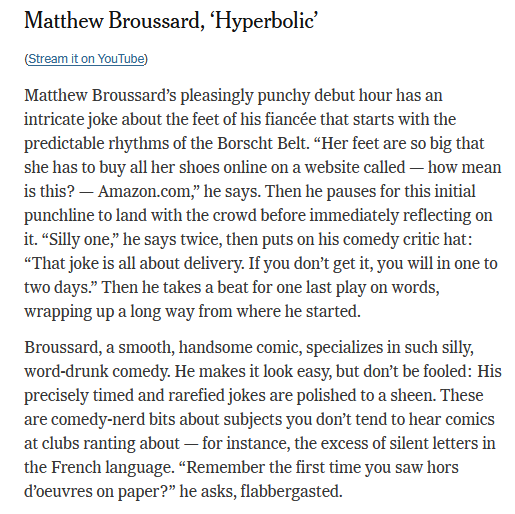 KP Comic Matthew Broussard just released a one-hour special on YouTube! It was also mentioned in the New York Times article here: nytimes.com/2024/12/10/art…