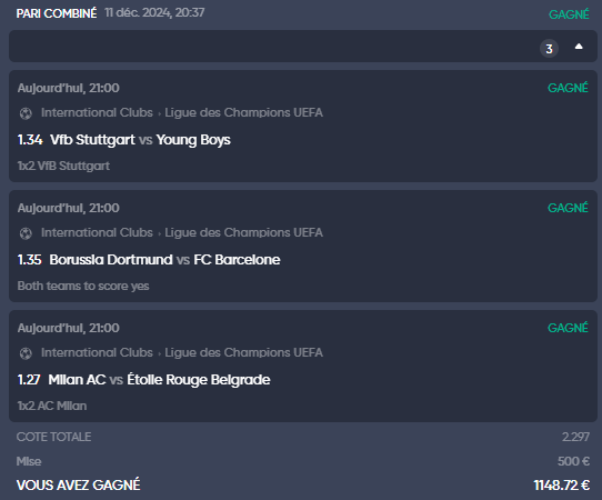 Mon prono d'aujourd'hui !
Likez moi ça je vais tirer des gens au hasard à qui je vais donner de l'argent parmis les likes 🩷