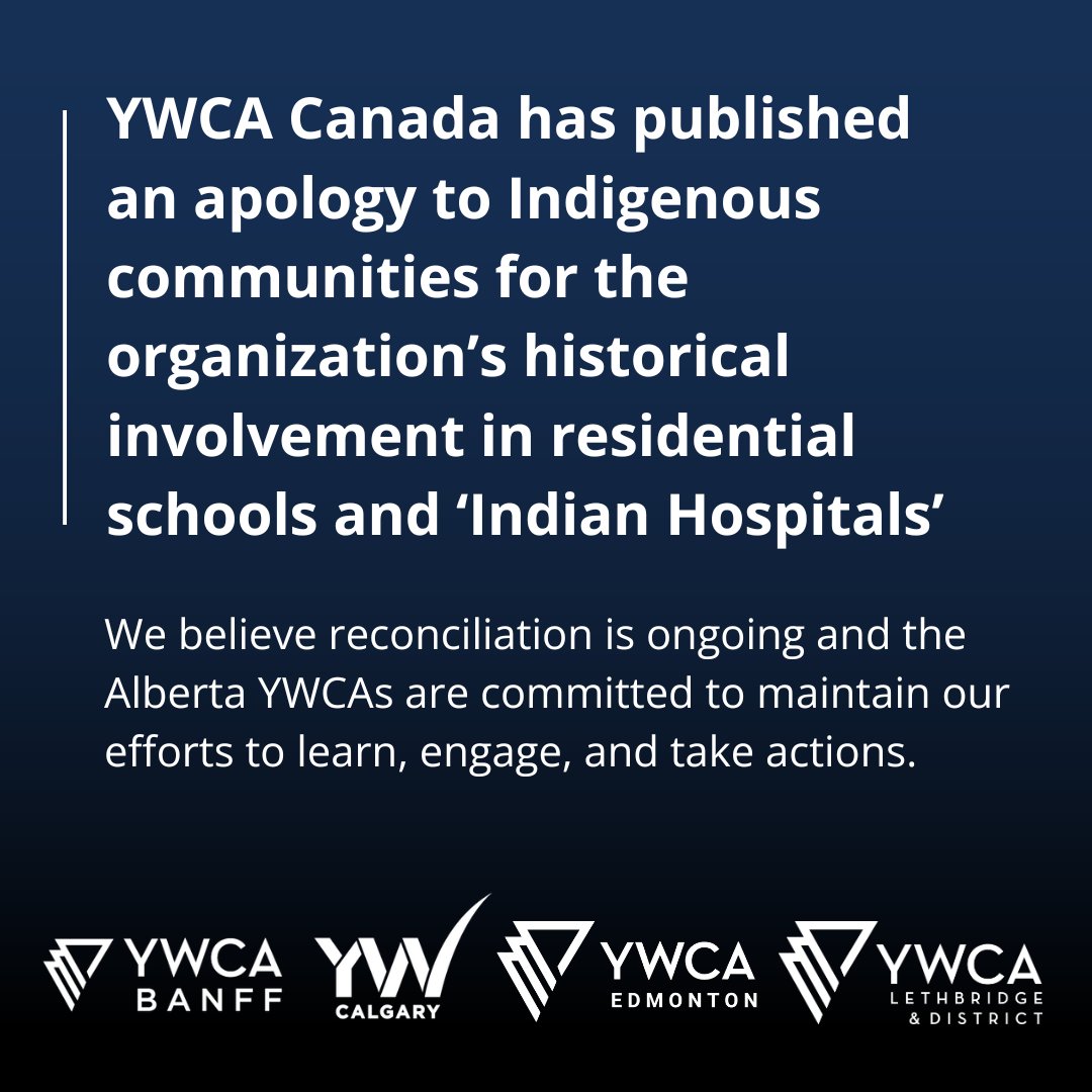YWCA Canada has issued an apology for its role in residential schools and ‘Indian Hospitals,’ a step toward reconciliation. Alberta YWCAs commit to learning, understanding, and action to move forward in harmony with local Indigenous communities.
Read: ywcacanada.ca