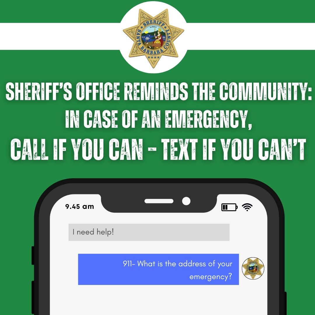 sbsheriff's tweet photo. Sheriff’s Office Reminds the Community- 
In case of an Emergency, Call If You Can – Text If You Can’t. Read more here: https://t.co/DJ4j52tl5Y https://t.co/JrLcStglr6