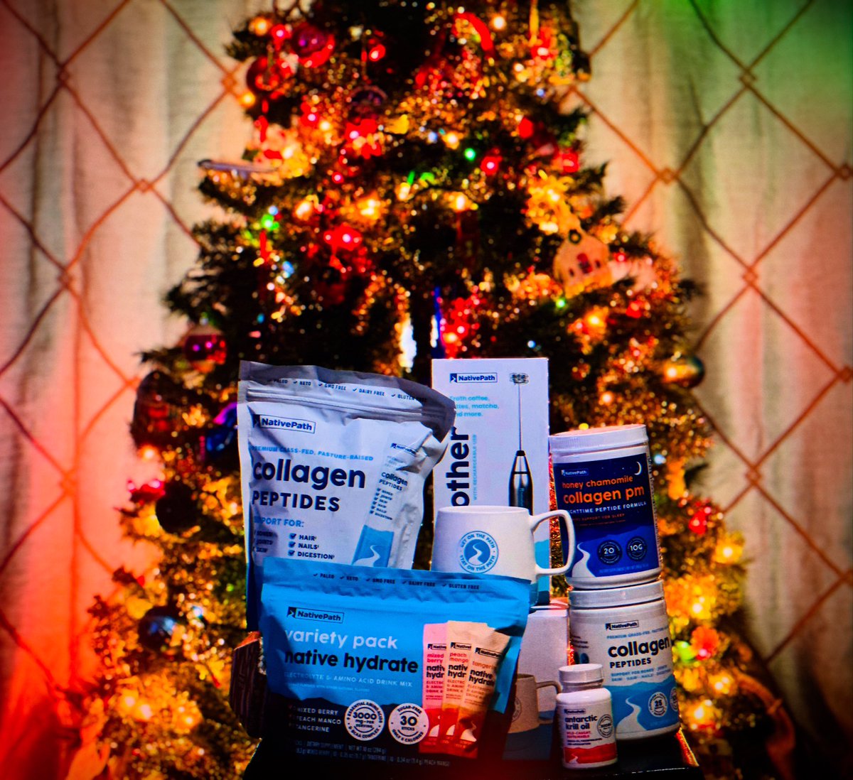 AmandaHead's tweet photo. It’s going to be a Native Path Christmas for us two woo-woos! If you want to give your loved ones the gift of health, these are completely clean, premium quality, nature-derived supplements. #woowoocaucus #peptides #collagenpeptides #electrolytes #aminos https://t.co/kFUsBeOm9t