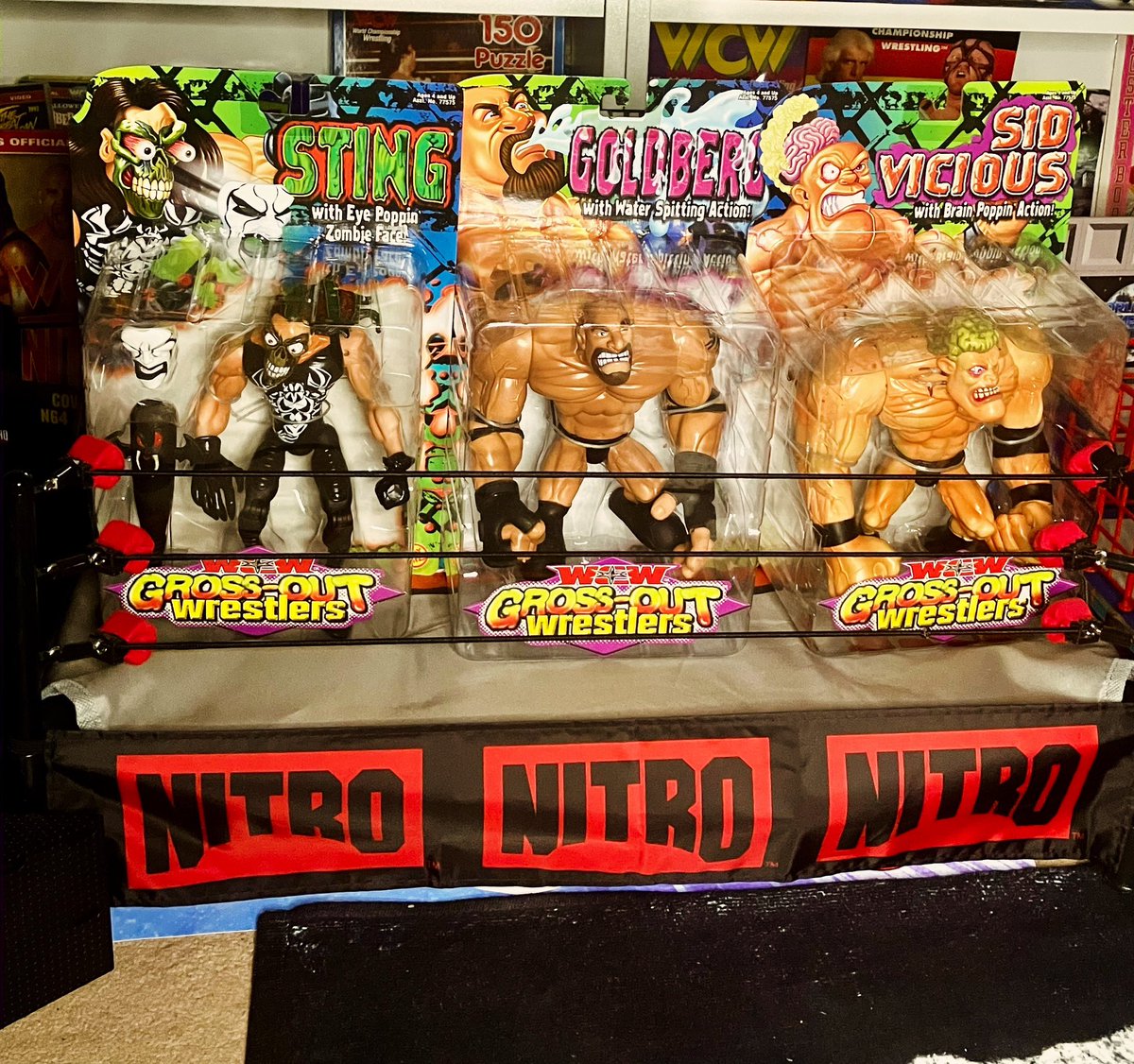 CollectionWcw's tweet photo. WCW @Goldberg @Sting and Sid Gross Out Wrestlers figures from 2000 #wcw #goldberg #sid #sting #marvel #toybiz #wrestling #wrestlers #wrestlingfigures #wrestlingfigs #wwe #aew #nwa #tnawrestling #wwf #professionalwrestling #wrestlingcollection #collectionwcw https://t.co/VqMoNwg0m0