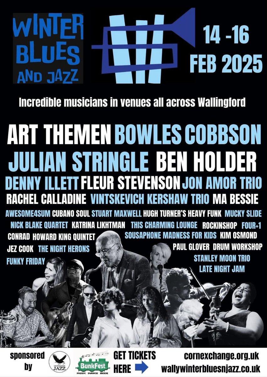 thenightherons's tweet photo. Wallingford Winter Blues &amp; Jazz is back on 14-16 February 2025 - it was such a treat last year! So many great artists - and a mix of free and ticketed gigs. Delighted to be a part of it! #jazz #blues #livemusic #musicfestival 

https://t.co/sjImohEpkV https://t.co/cfqgviAoXv