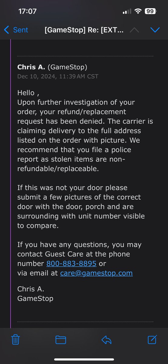 pgullap8990's tweet photo. @Nintendeal @gamestop @gamestop what kind of customer service do you guys have how does someone place an online order for a high priced item and when they do not receive it you refuse a refund or replacement!!?! https://t.co/ekzHSTJy23