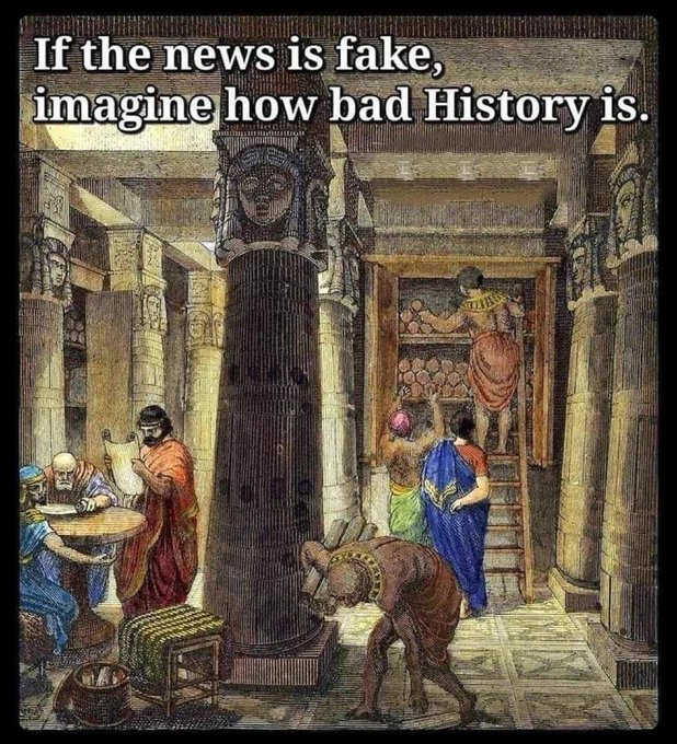 WallStreetMav's tweet photo. History is written by the victors. 

If the news is fake, how fake are our historians? or the people back during that time frame, do you really think they accurately recorded events? or were they under political pressure to record it the way the King or Emperor ordered it? https://t.co/iUNY84d171