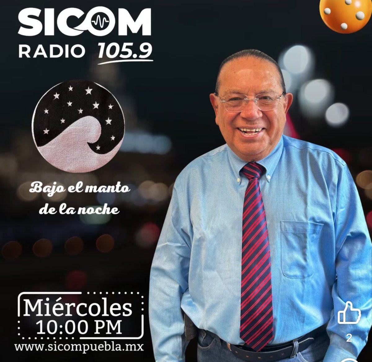 Errorstv7's tweet image. Acompaña tu velada desde las 10:00 PM  hasta la 1:00 AM en Bajo el manto de la noche con Alberto Renteria por #SICOMRadio.🌜✨

Sintoniza en vivo este programa en todas nuestras estaciones hermanas 🎙️📻 👇🏼:
sicompuebla.mx/radio/radioenv…
#SICOM #ConectandoPuebla ⁣⁣