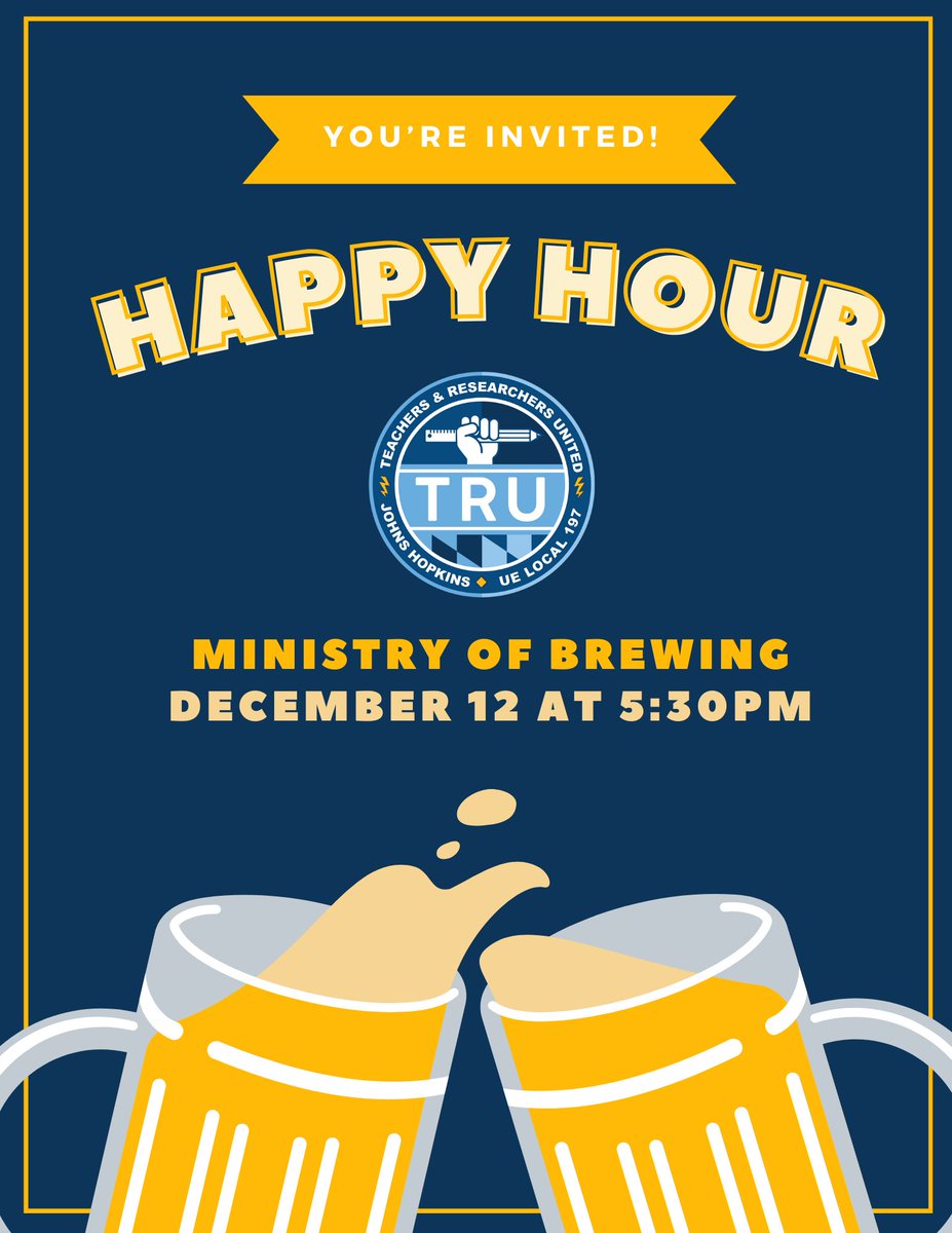 Come to Ministry of Brewing tomorrow, starting at 5:30 pm, to celebrate the end of the semester together!