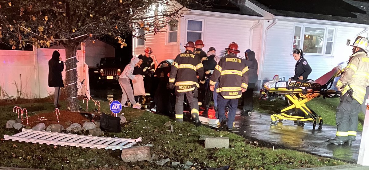 Brockton Fire &amp; <a href="/BrewsterEMS/">Brewster Ambulance</a> responded to Satucket Ave for a vehicle that struck the house. The Electric Vehicle sustained damage and was towed utilizing our EV procedures.