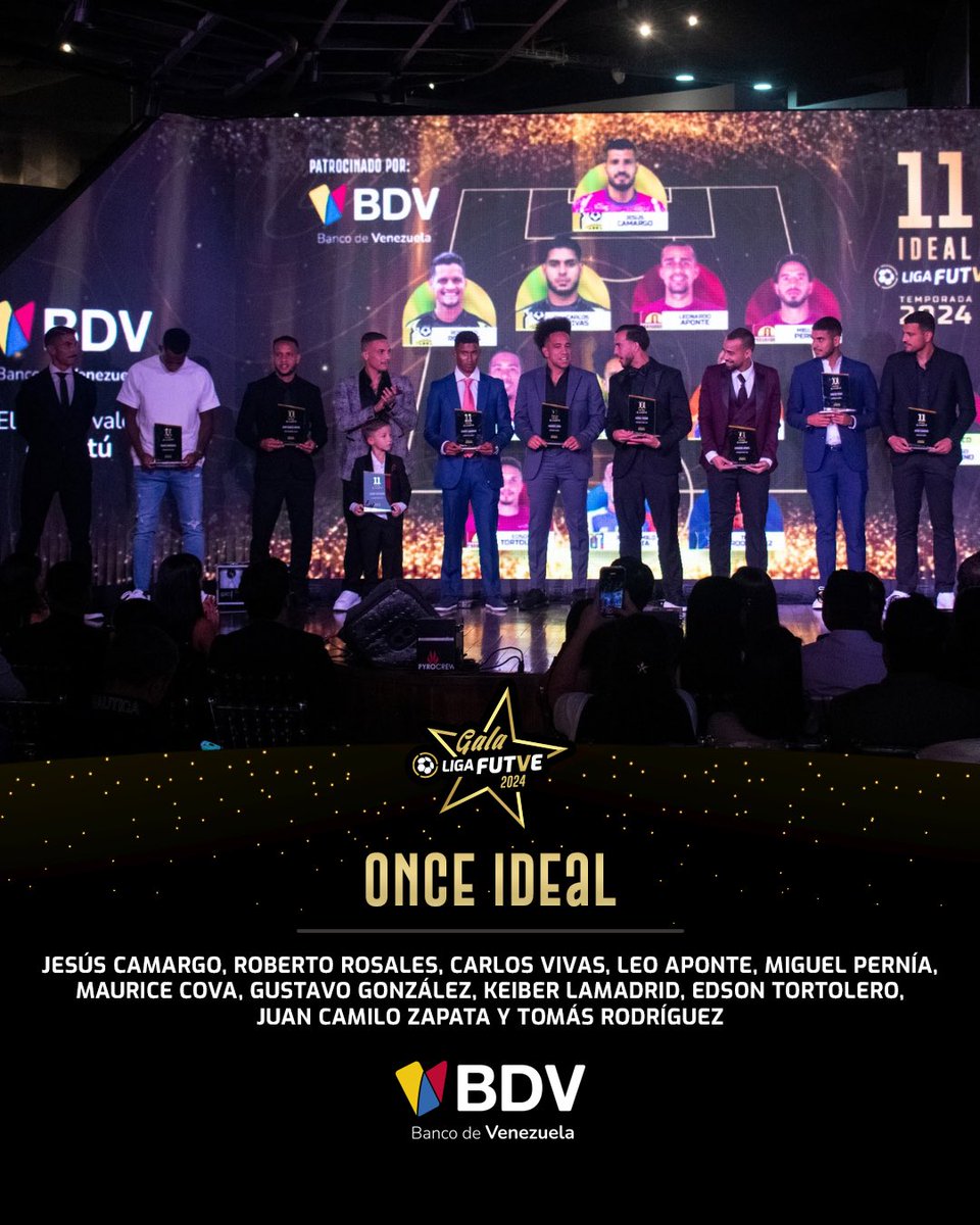 LigaFUTVE's tweet photo. 😎 • ¡Este XI no pierde con nadie!
⚽️ • Aquí está el Equipo Ideal de la Temporada 2024 en nuestra @LigaFUTVE 

😌🙌🏽 • Y nuestros amigos del @BcodeVenezuela tienen para todos ellos una tarjeta de crédito digital

#VenezuelaEsFUTVE #GalaFUTVE2024 https://t.co/GutgKmZFy6