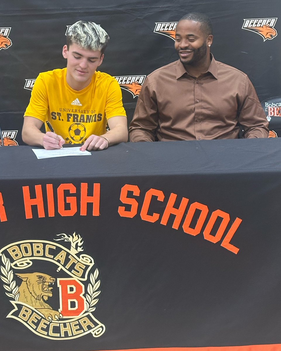 SoccerBeecher's tweet photo. Congrats to Logan Wilkins!  He signed his letter of intent today to continue his soccer career at St. Francis University!  Well done!  We wish you well!  #soccer #college #hardwork https://t.co/7km575Uhz7