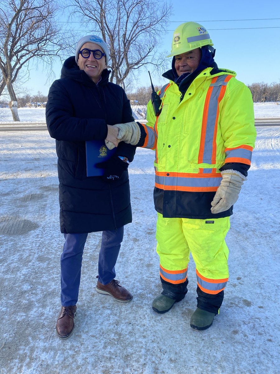 Today as MLA for Portage la Prairie I recognized Roland McKay of PCL Construction. Roland controls traffic at the new Portage Regional Healthcare Facility site, keeps drivers and pedestrians safe, and has a friendly smile for all. Thank you Roland! ⁦<a href="/PCLConstruction/">PCLConstruction</a>⁩