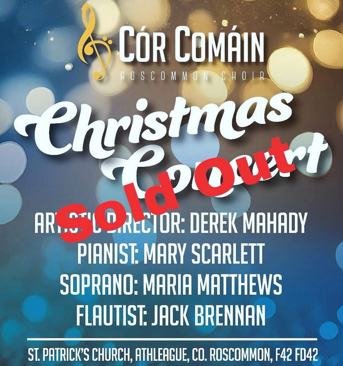 We are delighted to say that our Concert this Sunday is now SOLD OUT! 
THANK YOU! For the amazing support.