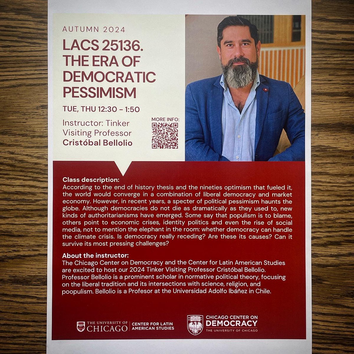 cbellolio's tweet photo. My Tinker Visiting Professorship Autumn 2024 has come to an end. I had an incredible, intense and stimulating time. Many thanks to @UChicagoCLAS @uchidemocracy, @TinkerFdn, and to my amazing students of the “Era of Democratic Pessimism” course. 

Como dice Nicanor, voy &amp; vuelvo https://t.co/caQ7PI2M4X