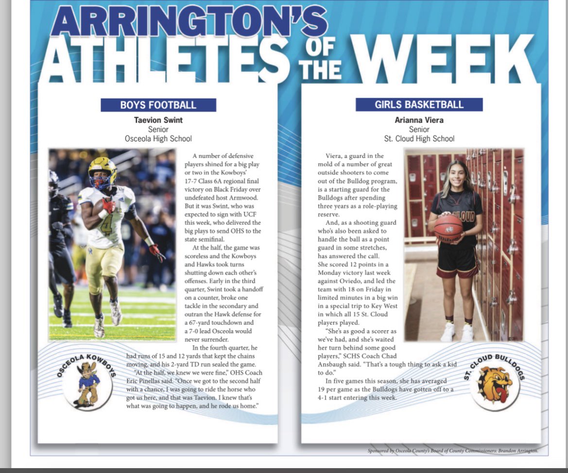 Thankful for the opportunity!!! 
Athlete of the week!! <a href="/SUTSReport/">SUTS Report</a> <a href="/OsceolaSports/">News-Gazette Sports</a>